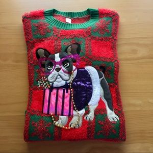 Holiday Shopping Dog Ugly Christmas Sweater